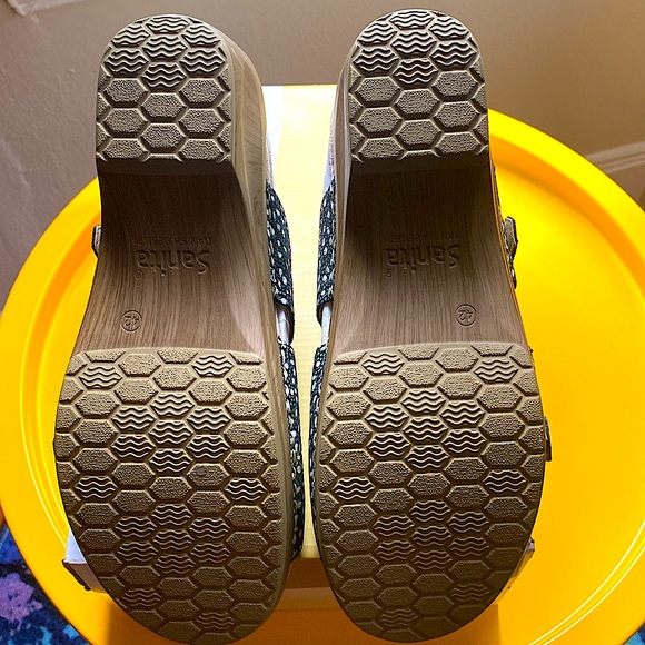 🌻New, Never Worn, SANITA Black Paisley Daisy Debora Strappy Clog Slides, 42 EU. - Picture 3 of 10